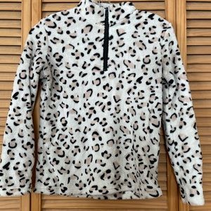 Quarter zip leopard print fleece